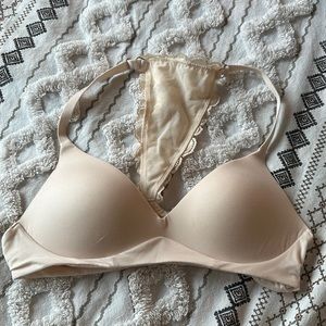 NWOT Aerie Real Sunnie Light Pink Wireless Racerback Bra with Lace, Size 34A